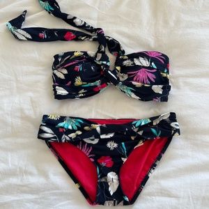 Seafolly Anthropologie Bikini Set Bandeau style